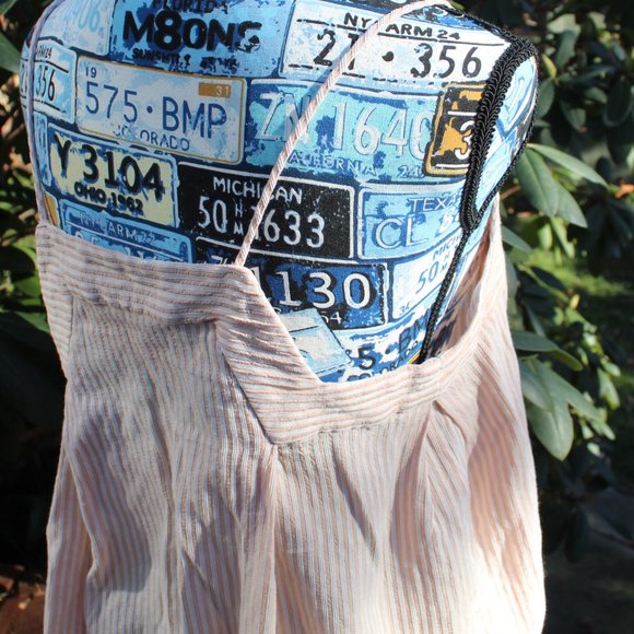 MNG Suit by Mango Peach Pink Striped Spaghetti Strap Tank Top Blouse - Picture 3 of 5